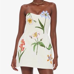 Leo Lin Rosario Velvet Mini Dress in Botanical Print